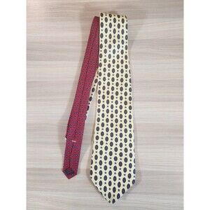 Tommy Hilfiger‎ Neck Tie Yellow/Blue Polka Dot Shield Star Silk